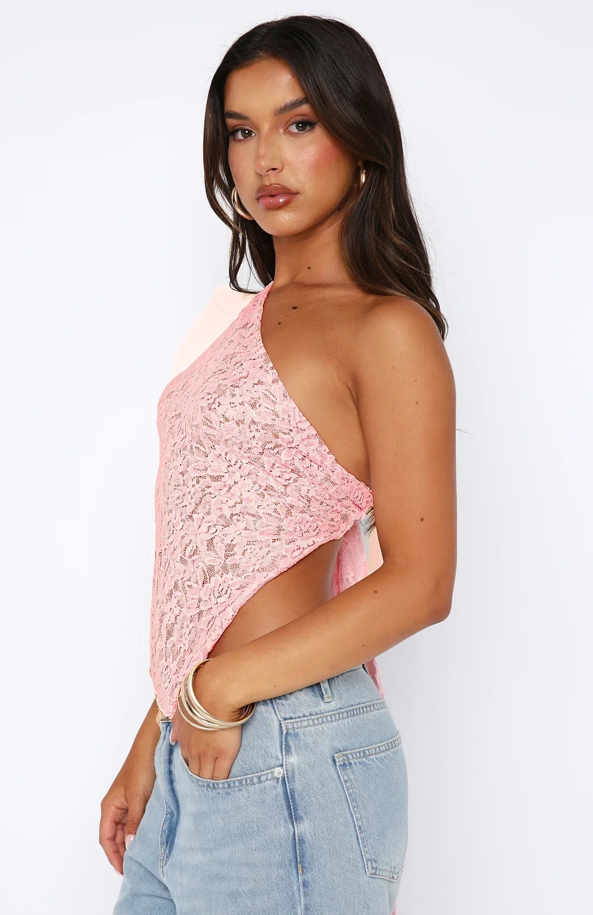 KENDRA Lace Top | Elegante één-schouder Top