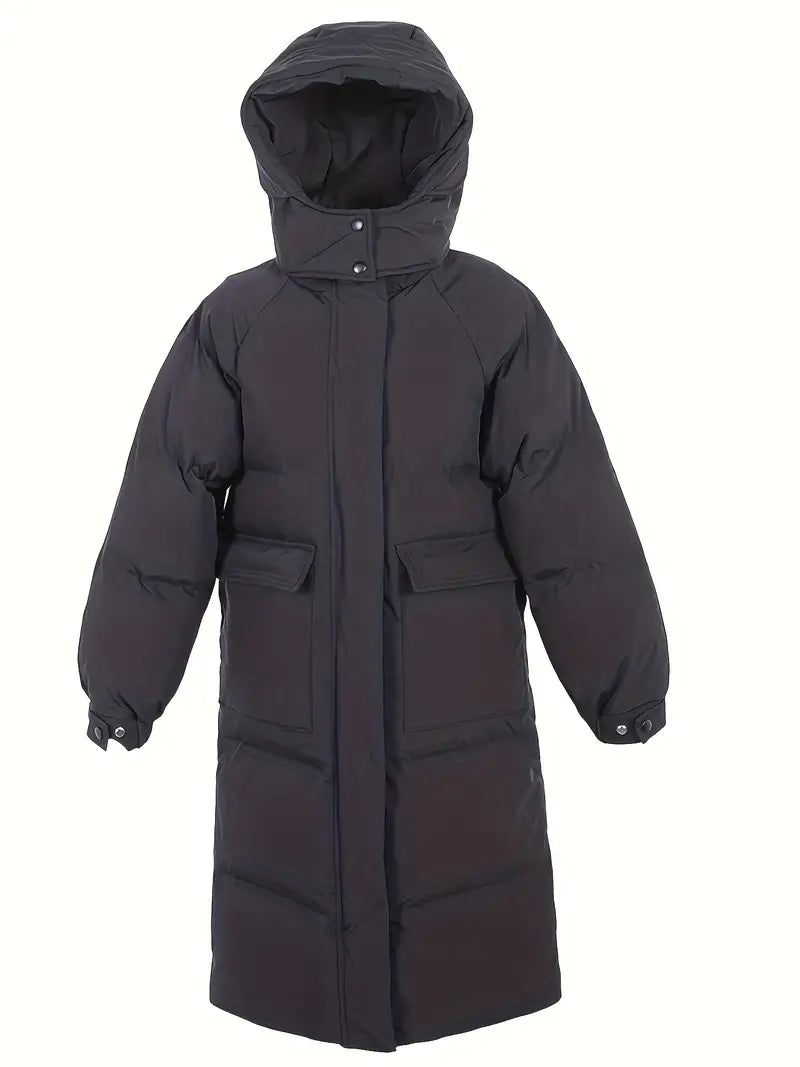 Zwarte Designer Lange Dames Winterjas