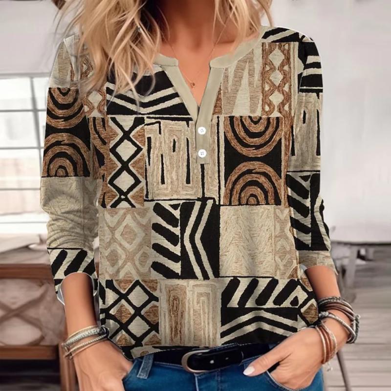 RILEY | Vintage blouse met abstracte print