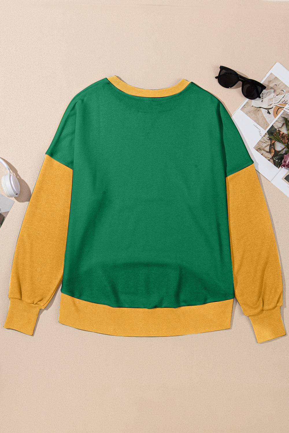 HARRIET | Contrast Ronde Hals Lang Sweatshirt