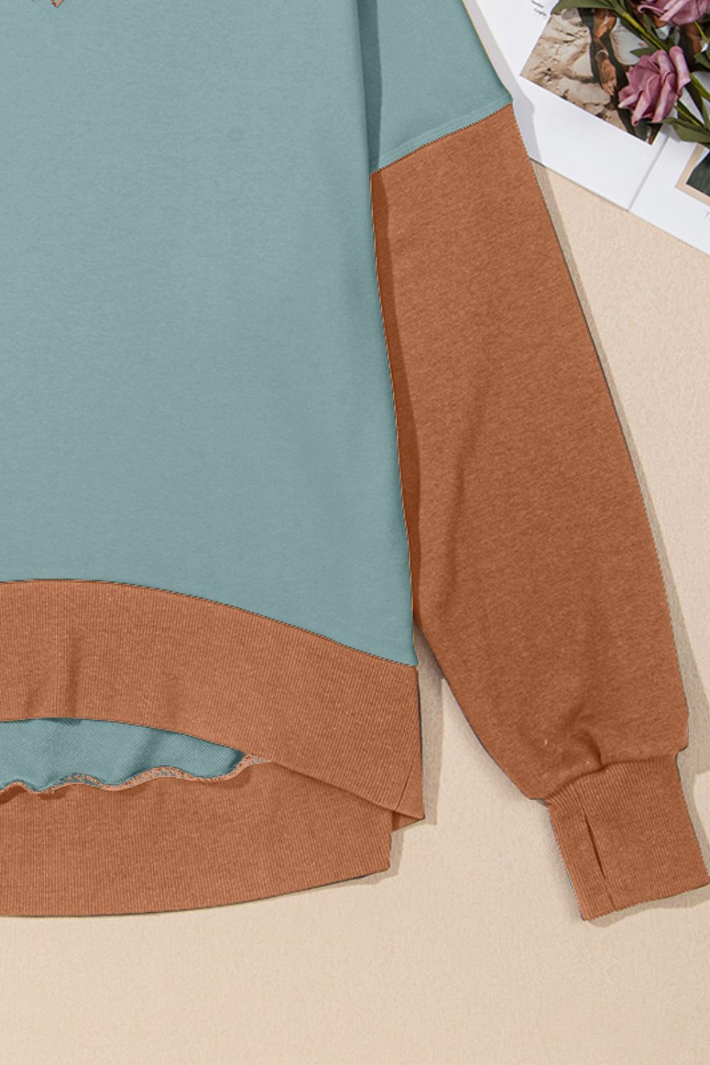 HARRIET | Contrast Ronde Hals Lang Sweatshirt