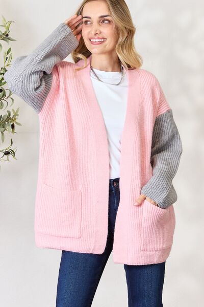 KATHERINE | Contrast vest met open voorkant en zakken