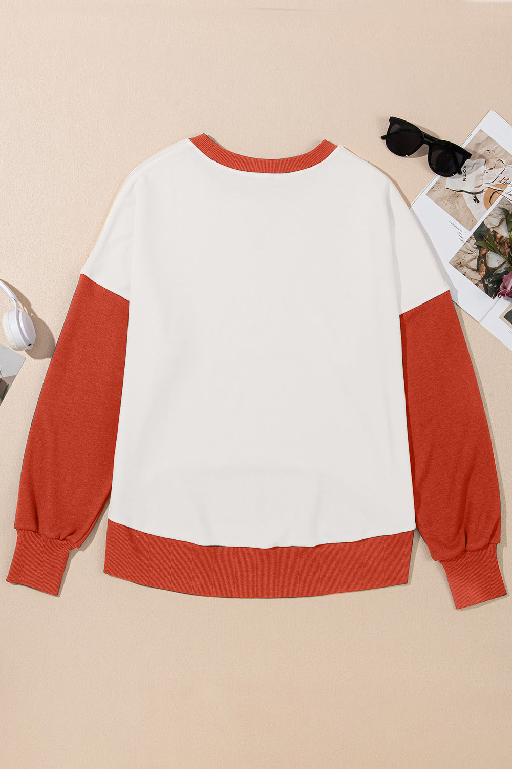 HARRIET | Contrast Ronde Hals Lang Sweatshirt