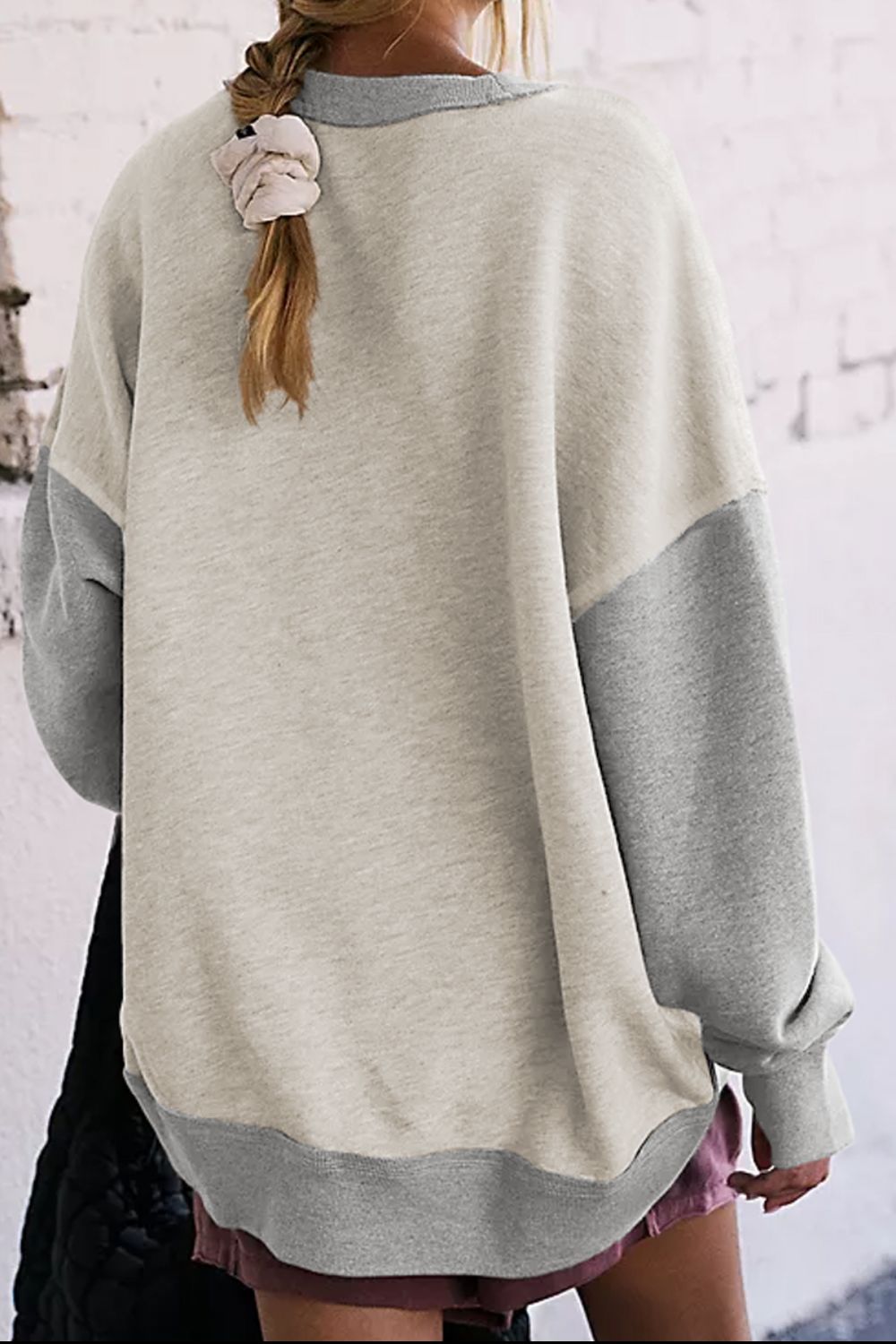 HARRIET | Contrast Ronde Hals Lang Sweatshirt