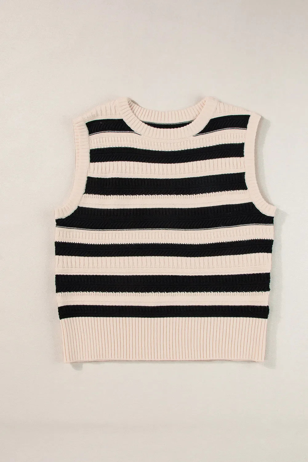 ZABEL | Kleurblok Ronde Hals Sweater Vest