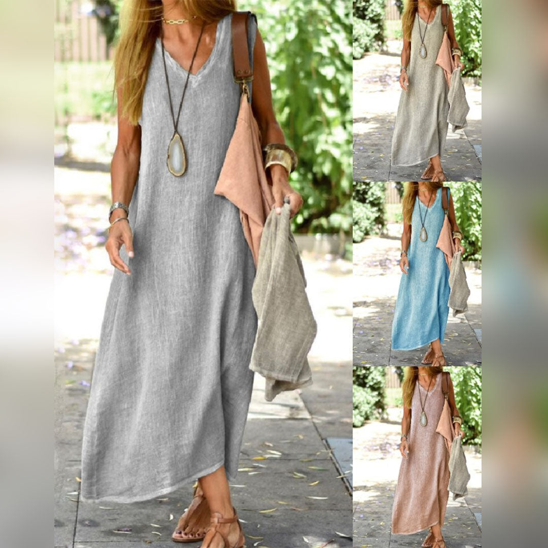 HALLIE - Relaxed gesneden maxi-jurk