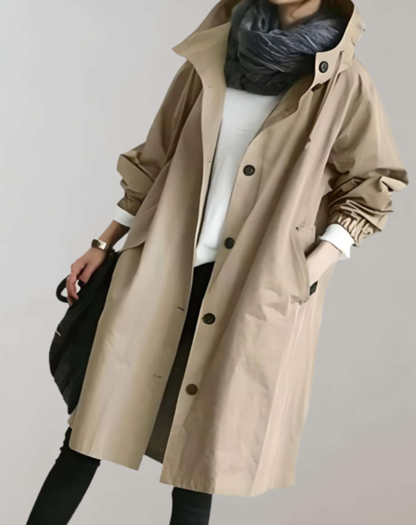 Darce | Waterdichte en warme trenchcoat met capuchon