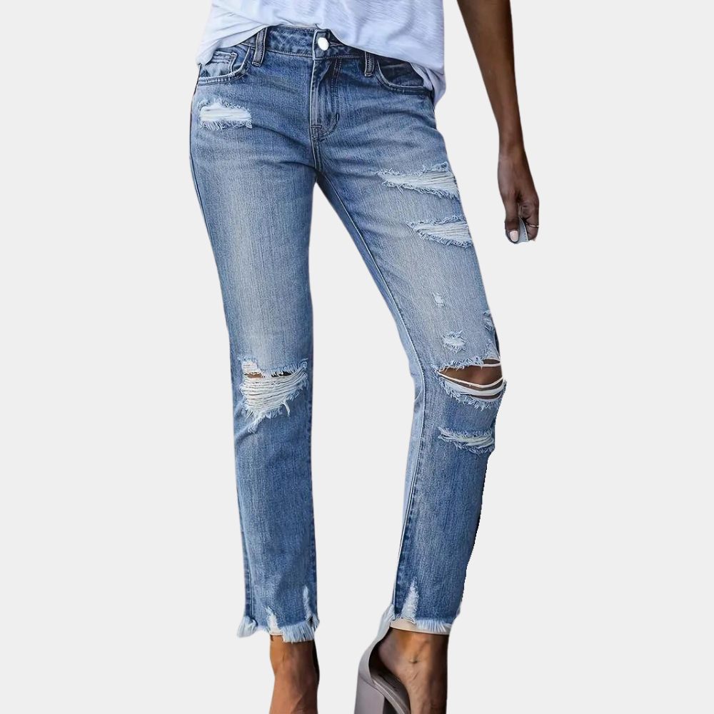 YARETZI | Relaxed distressed denim voor dames