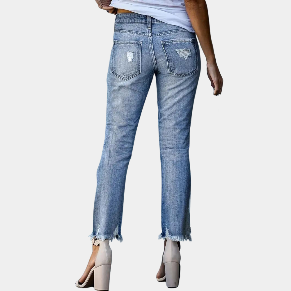 YARETZI | Relaxed distressed denim voor dames