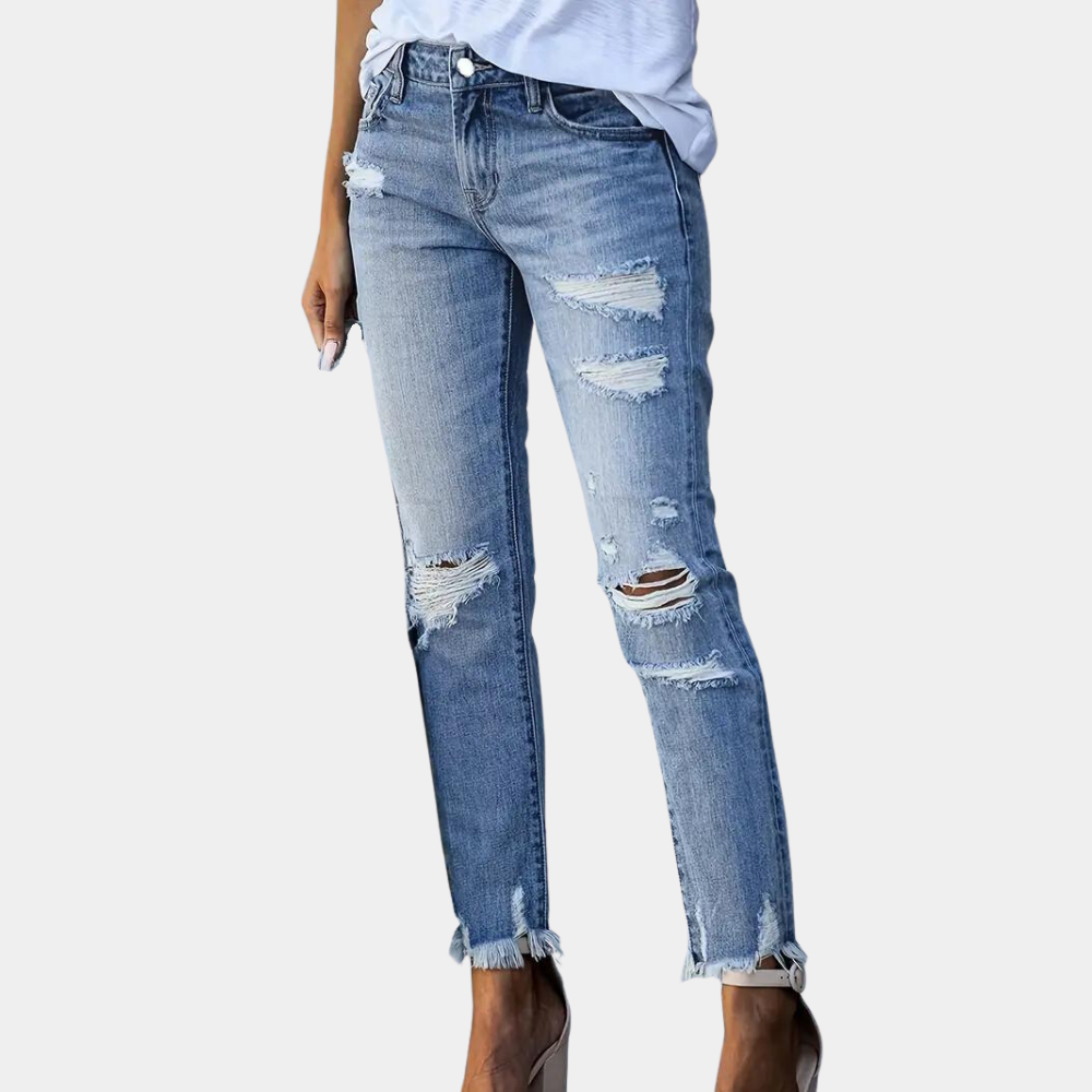 YARETZI | Relaxed distressed denim voor dames