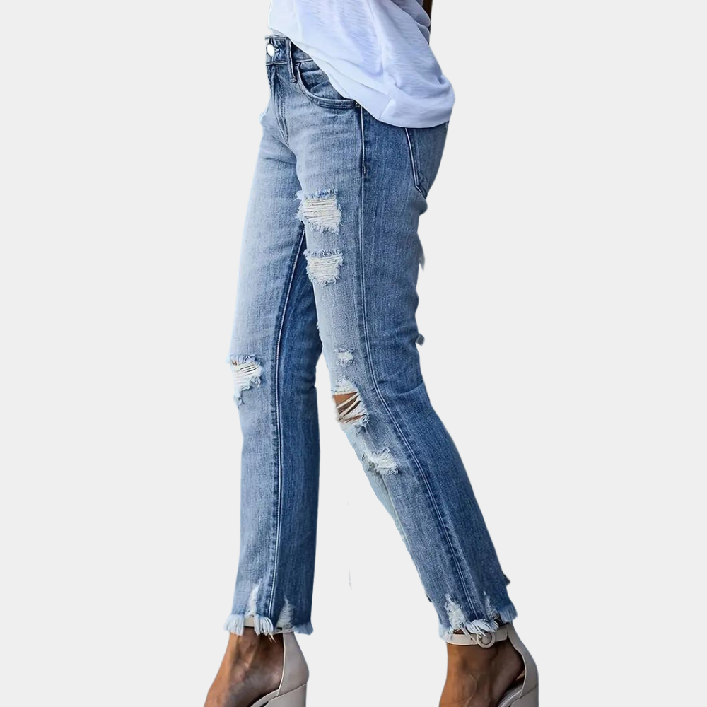 YARETZI | Relaxed distressed denim voor dames