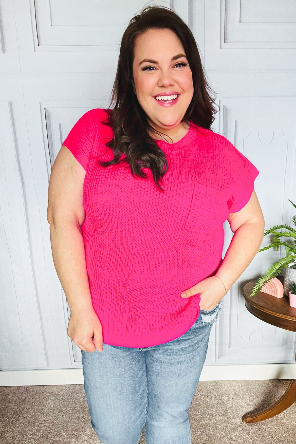 GEMMA | Vet Roze Dolman Gebreide Sweater Top