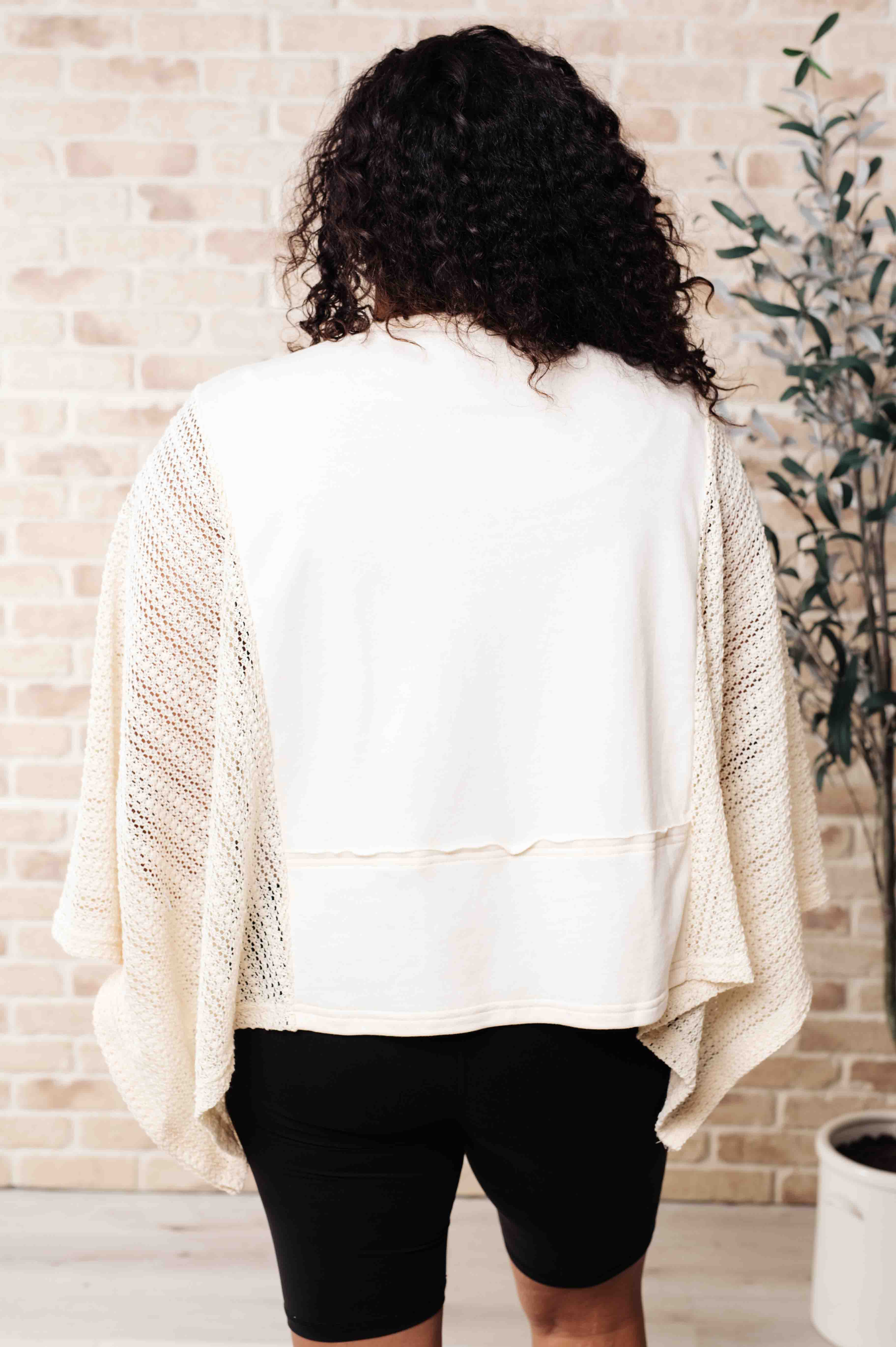 ZULEIKA | Trui gebreide contrast poncho