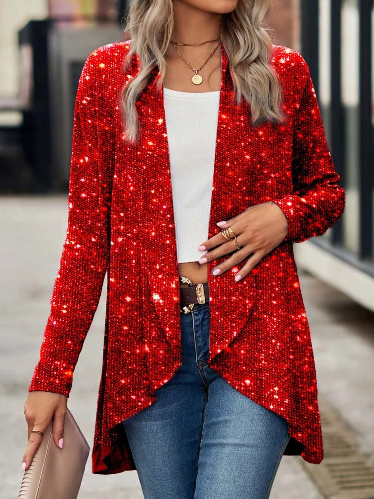 Amy - Casual Vest met Glitters