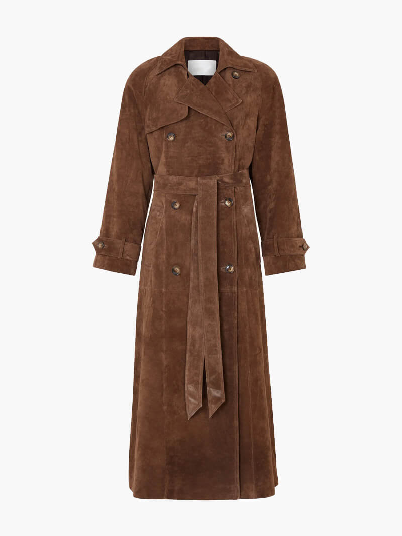 Comfortabele Wildleder-Trenchcoat voor Dames