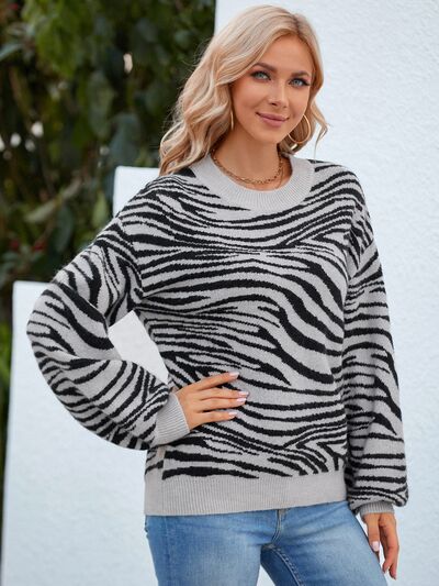 CALLIE | Sweater met ronde hals en dierenprint