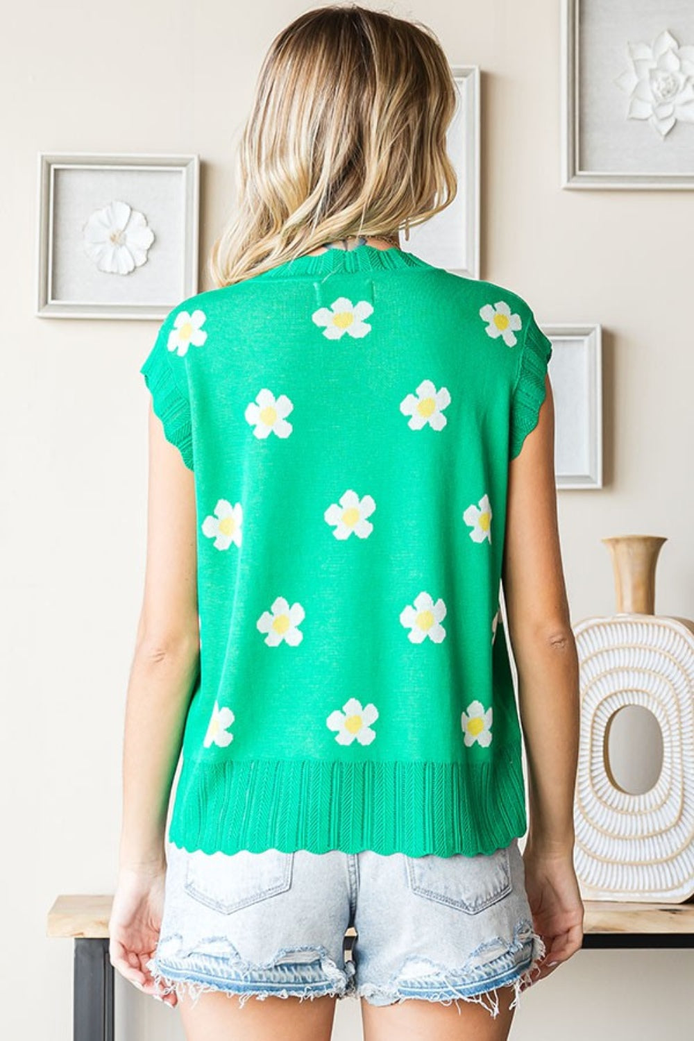 YANINA | Sweater met bloemmotief ronde hals