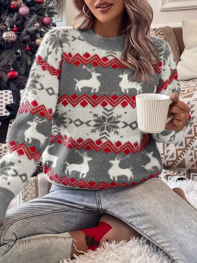 Knusse Gebreide Kerst Sweater voor Vrouwen