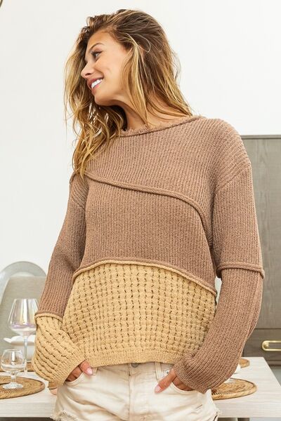 YANG | Textuurdetail contrast Drop Shoulder Trui