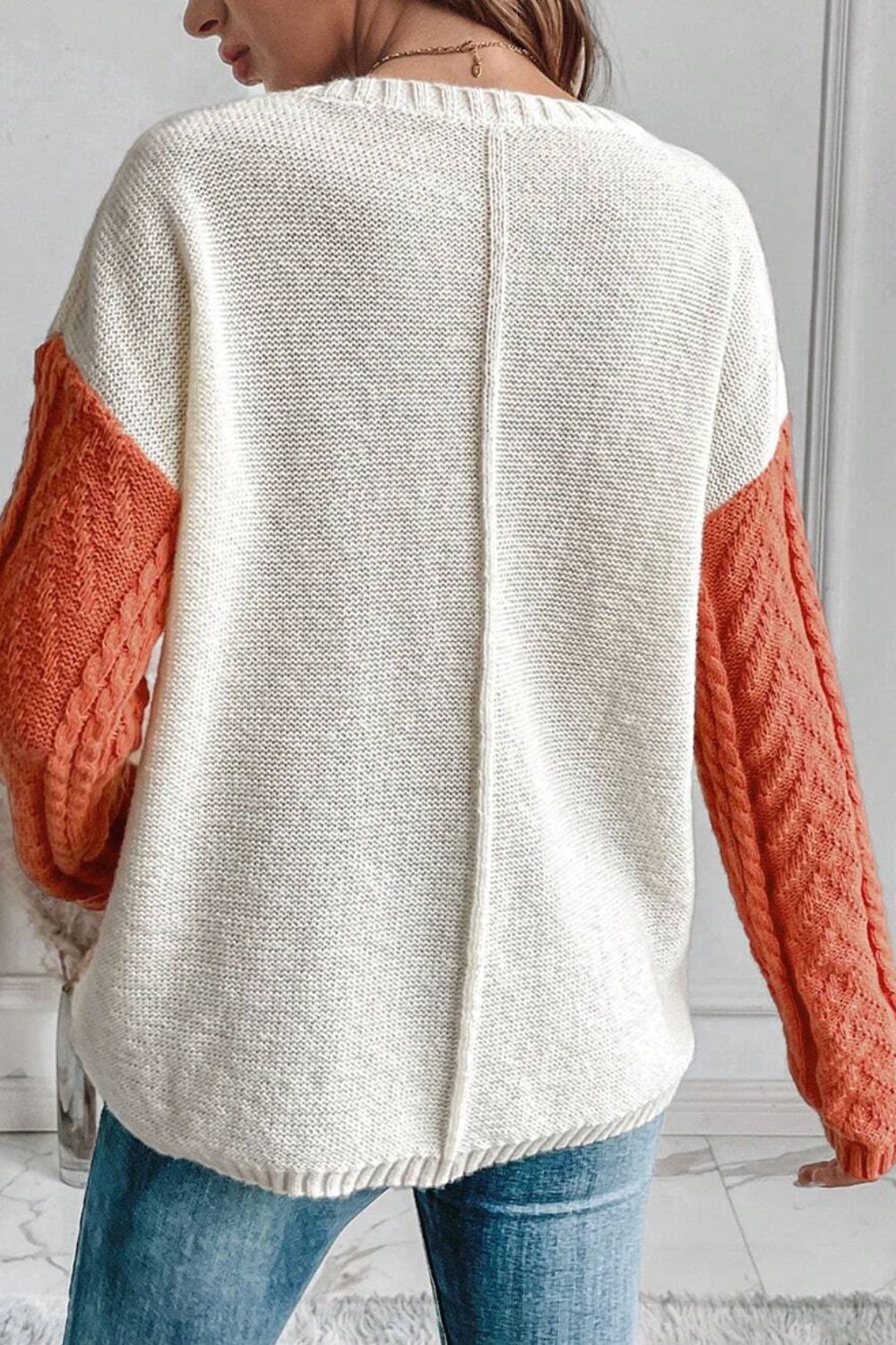 YVONNE | Kleur Blok Ronde Hals Lange Mouw Sweater