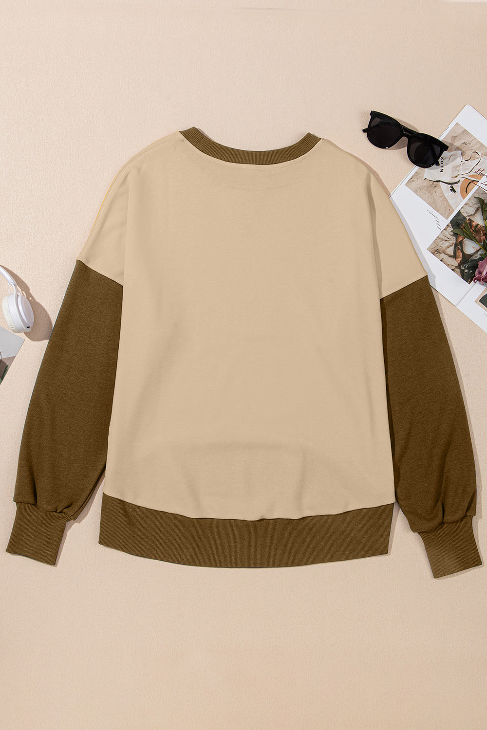 HARRIET | Contrast Ronde Hals Lang Sweatshirt