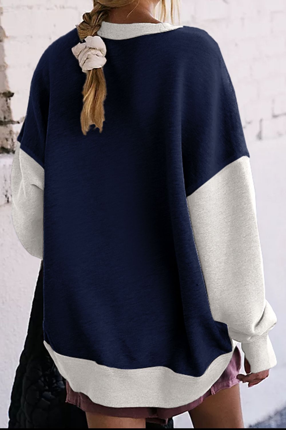 HARRIET | Contrast Ronde Hals Lang Sweatshirt