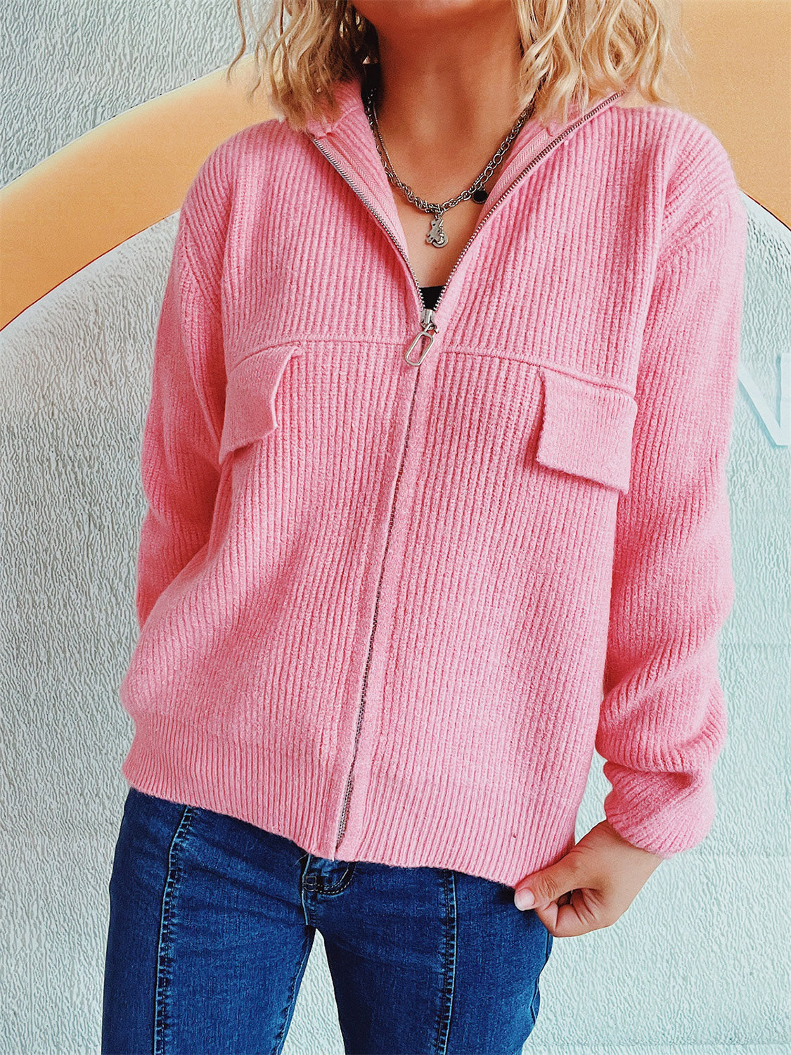 Cardigan Sweater met Rits voor Dames