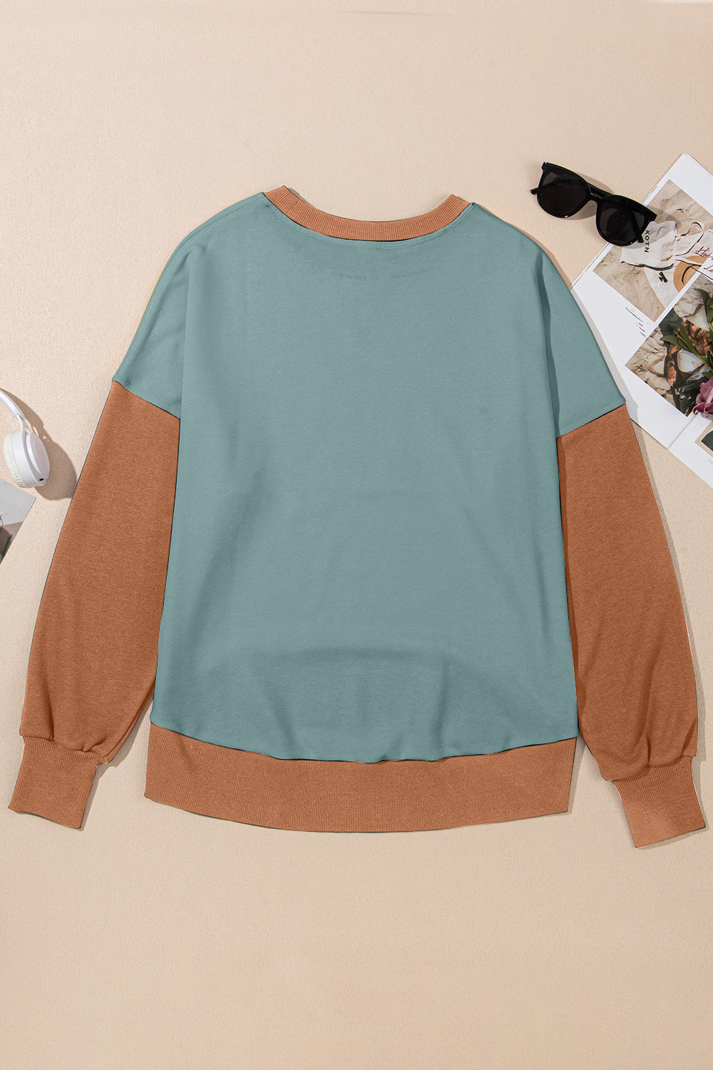 HARRIET | Contrast Ronde Hals Lang Sweatshirt