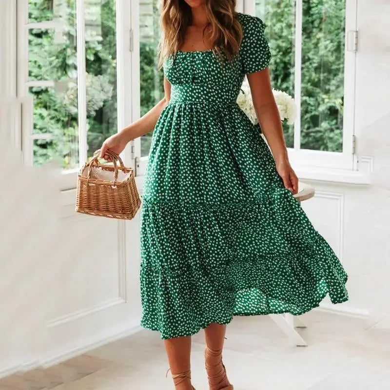 COSIMA | Polka Dot Retro Chic met Vintage Zomerpofmouwen