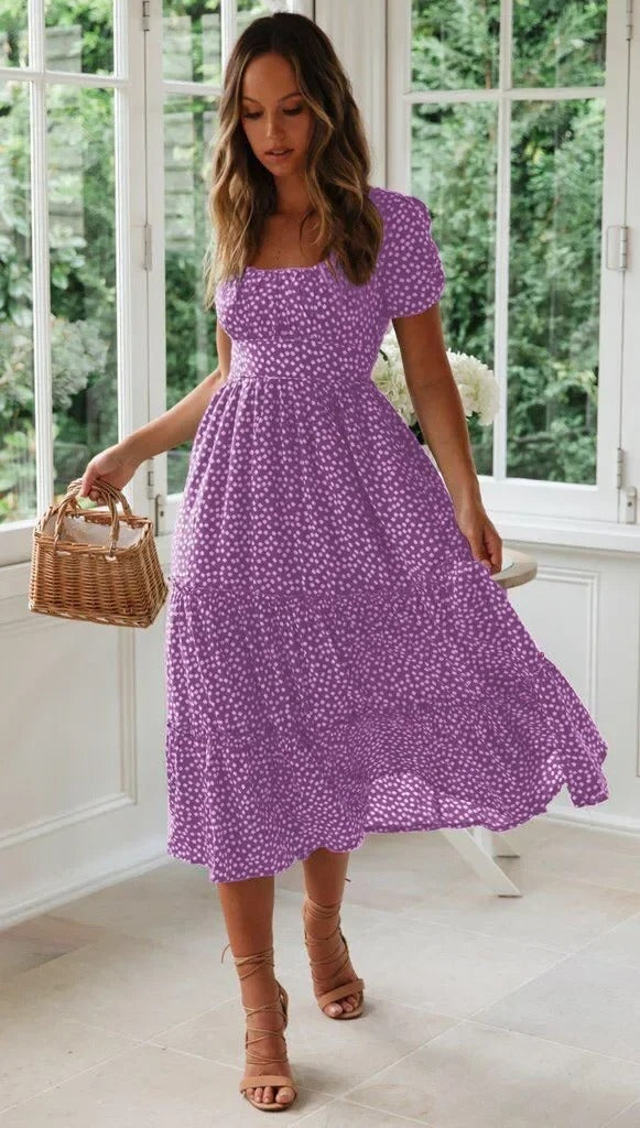 COSIMA | Polka Dot Retro Chic met Vintage Zomerpofmouwen